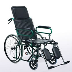 Silla de ruedas reclinable en acero