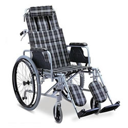 Silla de ruedas reclinable en aluminio